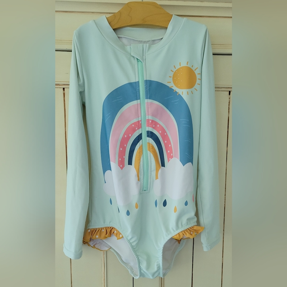 Sunny Rainbow Girls Rashguard Swimsuit